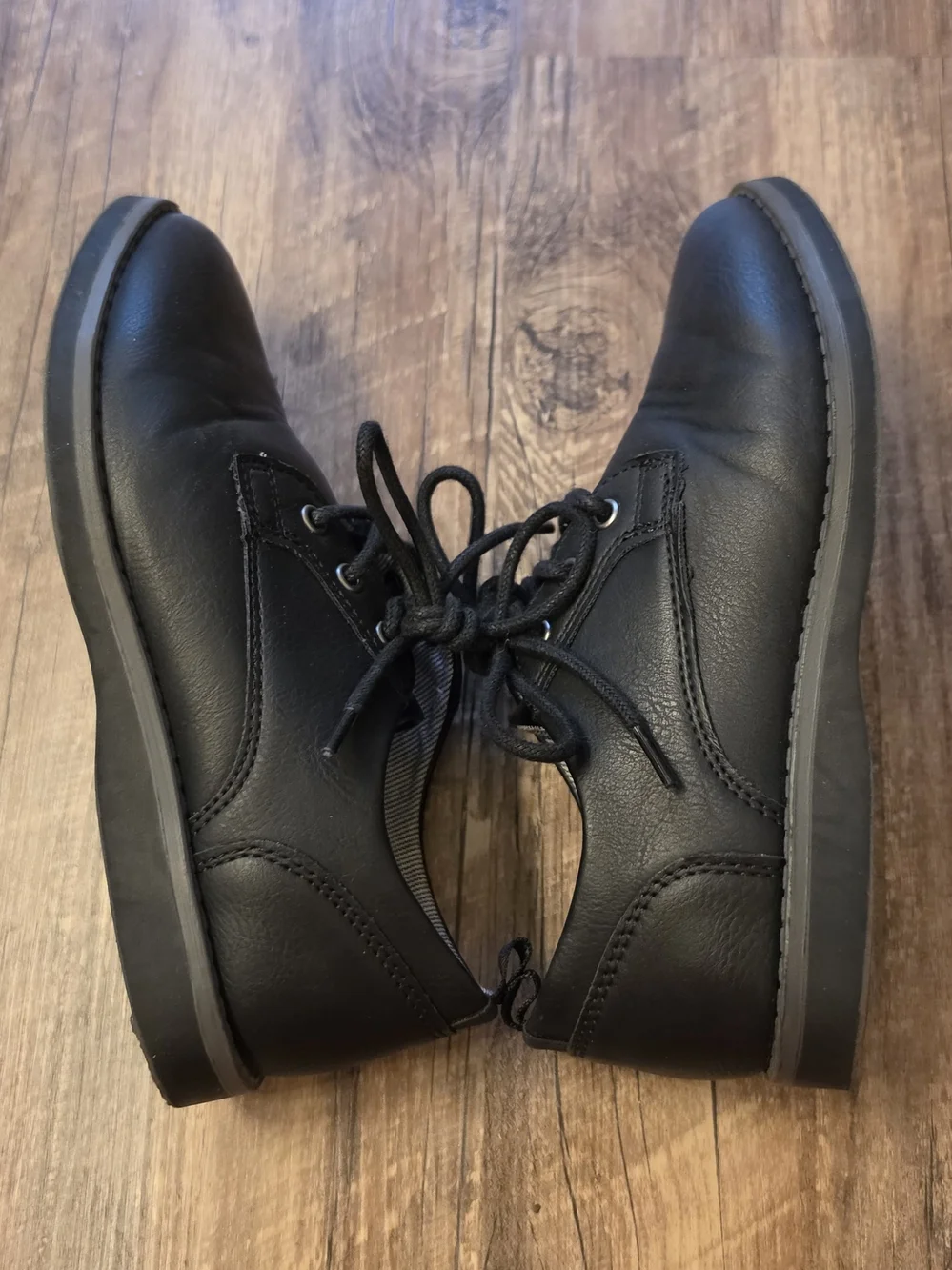 Wonder Nation Boys Black Oxford Dress Shoes Size 13 | Lace-Up Memory Foam